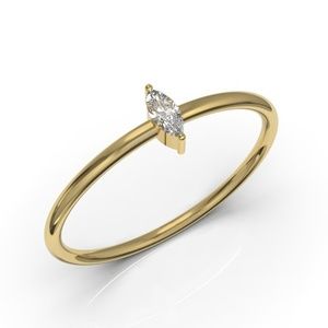 10k Yellow Gold Ring with Marquise Diamond CZ